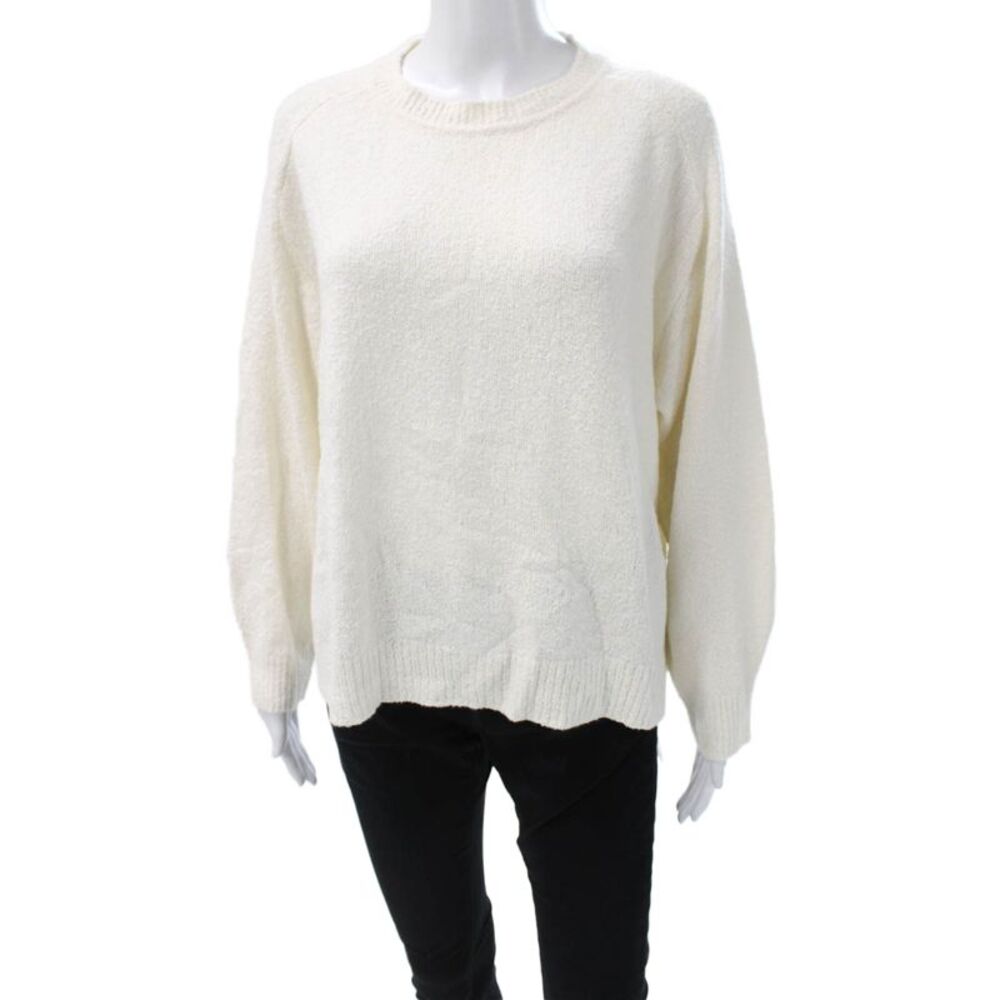 Margaret OLeary Womens Ivory Pullover Sweater Crewneck Long Sleeve Size L